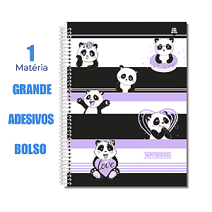 Caderno Universitário 1 Matéria 80 Folhas My Friend  Listras