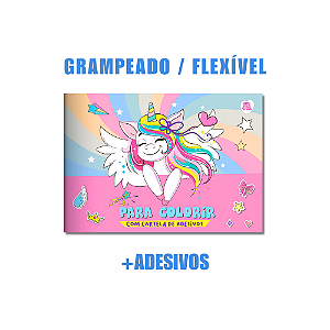 Caderno de Colorir Unicórnio Flexível 16 Folhas