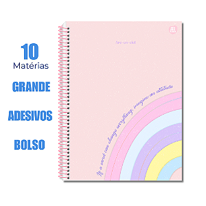 Caderno Universitário 10 Matérias 160 Folhas Arc-en-ciel If a Word