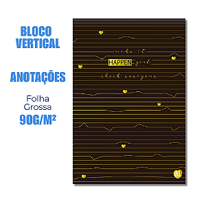 Bloco de Anotações Vertical Happen Make It
