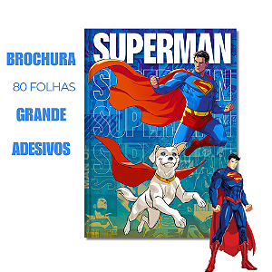 Caderno Brochura Grande 80 Folhas Superman Krypto