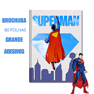 Caderno Brochura Grande 80 Folhas Superman Cidade