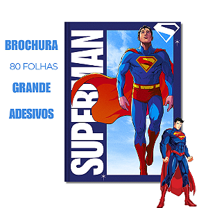 Caderno Brochura Grande 80 Folhas Superman Retangulo