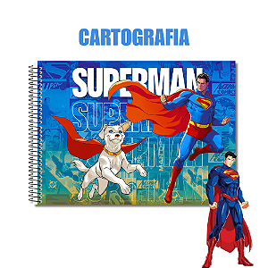 Caderno de Colorir 60 Folhas Superman Cidade