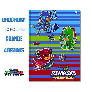 Caderno Brochura Grande PJ Masks Listrado