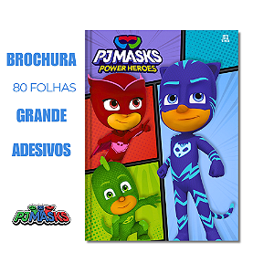 Caderno Borchura Grande PJ Masks Super Quadrinhos