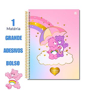 Caderno Universitário 1 Matéria Ursinhos Carinhosos Guarda Chuva