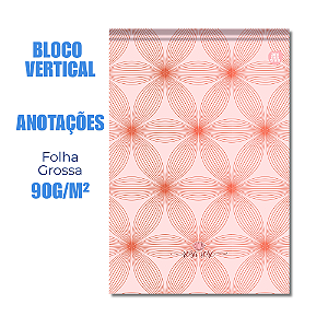 Bloco de Anotações Vertical Rosa Rose Flor