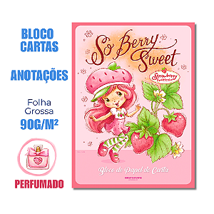 Bloco de Cartas de Papel Moranguinho 48 Folhas Decoradas