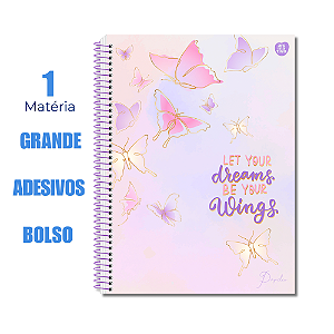 Caderno Universitário 1 Matéria Papilo Borboleta Let Your