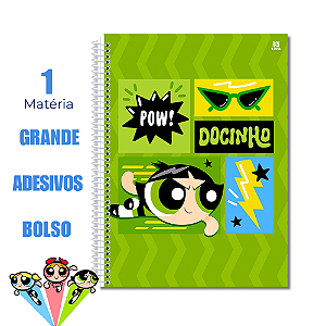 Caderno Universitário 1 Matéria Meninas Super Poderosas Docinho