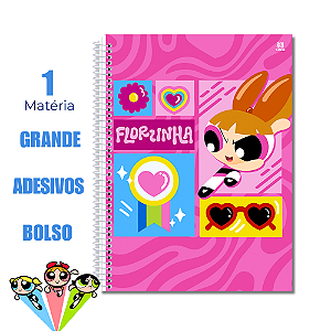 Caderno Universitário 1 Matéria Meninas Super Poderosas Florzinha