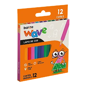 Conjunto Mini Lápis de Cor Bazze 12 Cores