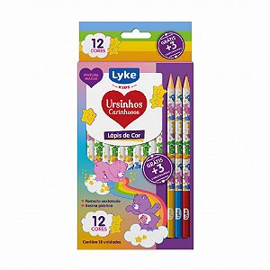 Conjunto 12 Cores + 3 Cores Extras Lápis de Cor Ursinhos Carinhosos
