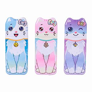 Estojo Metalico Box Gatinho Grande 3D Com Divisórias Cat
