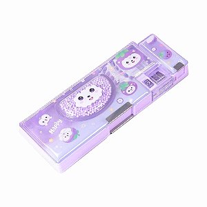 Estojo Multiuso Box Happy Fruit Grande Com Divisórias Apontador Fecho Imã