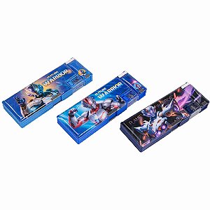 Estojo Multiuso Box Robot Grande Com Divisórias Apontador Fecho Imã