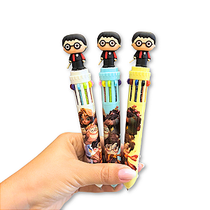 Caneta Fofa 10 Cores Harry Potter 3 Modelos
