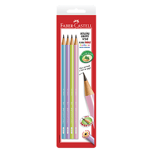 Cartela Ecolápis Faber-Castell HB n2 Colors 4 Unidades
