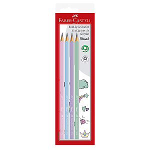 Cartela Ecolápis Faber-Castell HB n2 Colors 4 Unidades
