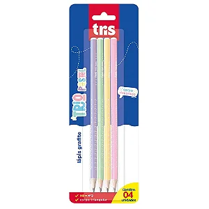 Lápis Grafite HB Trio Pastel TRIS 4 Cores Cartela