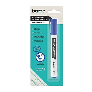 Marcador de Quadro Branco Recarregável Cor Azul Bazze