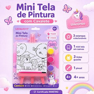 Mini Tela de Pintura Unicórnio 3 Modelos Infantil Menina Arte