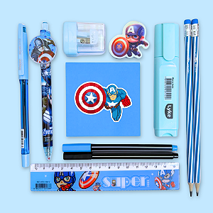 Mini Kit Papelaria Capitão América