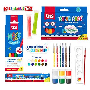 Kit Papelaria Brincar TRIS 24 Itens