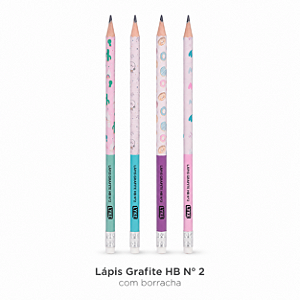 Lápis Grafite Pastel HB n2 Sextavado Lyke 4 Cores Sortidas