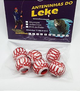 Miçanga do Lek - Mexerica Branco/Vermelho