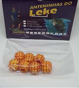 Miçanga do Lek - Abacaxi Amarelo fundo laranja