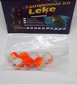 Miçanga do Lek - Abacaxi Laranja/branco