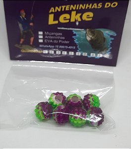 Miçanga do Lek - Abacaxi verde/roxo