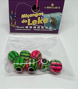 Miçanga do Lek - Carambola Rosa/verde
