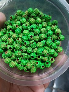 Miçanga do Lek - Abacaxi verde fundo laranja