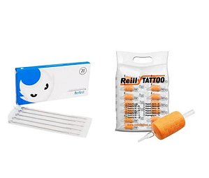 Kit Haste Parfect c/ Biqueiras Reilly ou Electric Ink 20un Haste + 20un Biqueiras