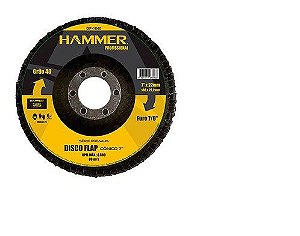Disco Flap de 7" 180 X 40 mm Grão 40 Hammer