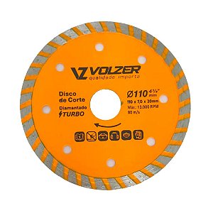 Disco de Corte Diamantado Turbo 110mm x 7mm x 20mm Volzer