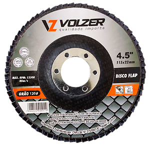 Disco Flap 4.5" 115 x 22 mm Grão 120 Volzer