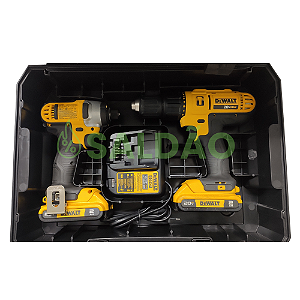 Kit Parafusadeira e Chave de Impacto à Bateria 20V DCK222D2T Dewalt - SALDÃO