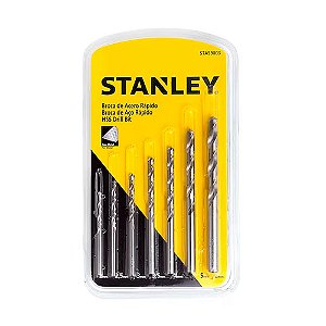 Conjunto com 7 Brocas de Aço Rápido de 02 a 06 mm Stanley