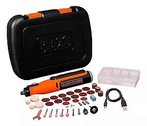 Kit Micro Retifica 8 Volts Lítio-ion 35 Acessórios Black+Decker