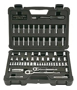 Jogo Soquetes E Bits Encaixe 1/4 E 3/8 85 Peças Stanley
