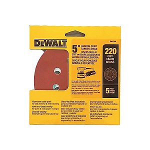 Kit 5 Discos De Lixa 5 Polegadas Grão 220 Dewalt Dw4306X