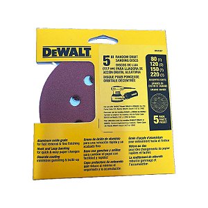 DISCOS LIXA 5" SORTIDO 8 FUROS DW4307 - 5 PEÇAS