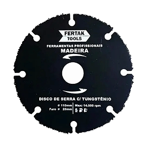 DISCO SERRA MARMORE P/ MADEIRA C/ TUNGSTENIO 110X20MM FERTAK