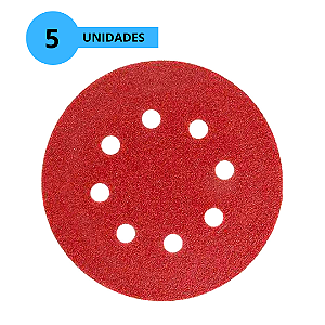 DISCO DE LIXA VELCRADO PERFURADO GRÃO 80 DE 125 MM 5 PCS MTX