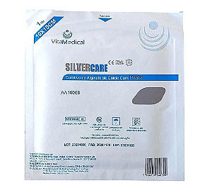 Curativo de Alginato de Cálcio e Prata 10cm x 10cm Unidade - Silvercare - Vita Medical