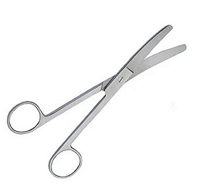 Tesoura Cirúrgica 17,5cm Romba/Romba Curva em Aço Inoxidável - Vital Gold